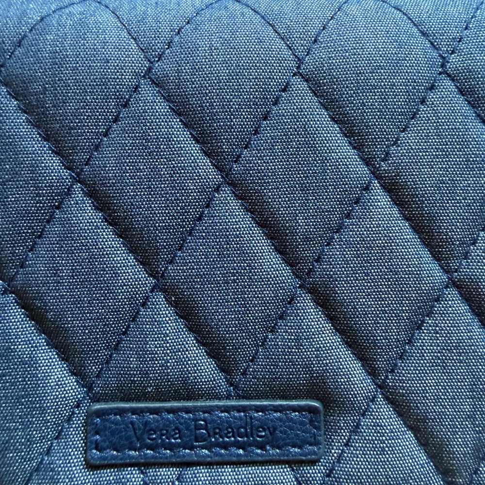 Vera Bradley Quilted Crossbody Wallet Purse - Denim Blue, Loads of Pockets! - Picture 2 of 8
